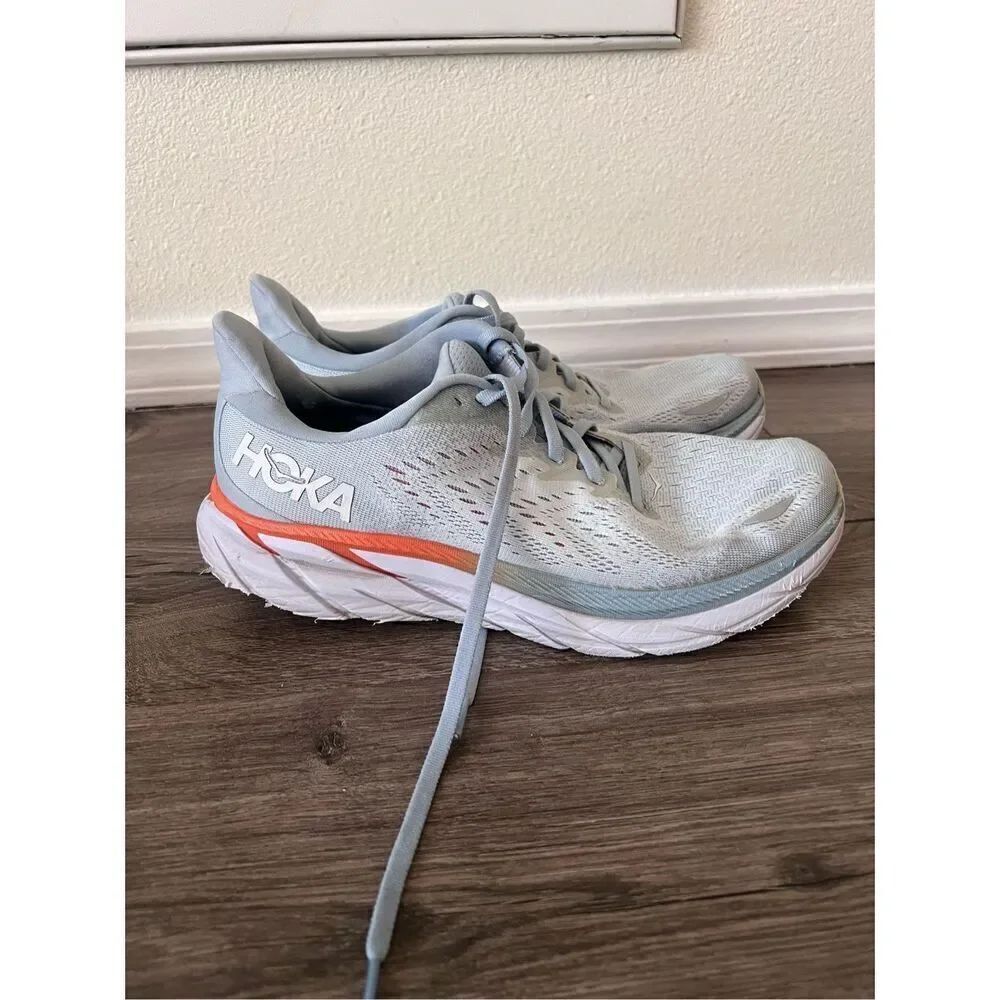 Hoka One One Womens Clifton 8 Running Shoes Blue Size 9.5 B